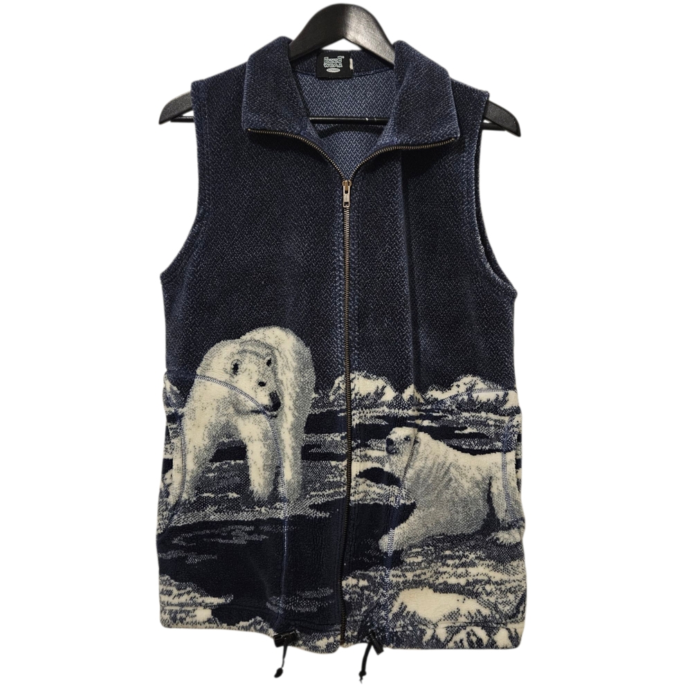 Polar Bear Patterned Navy Vest